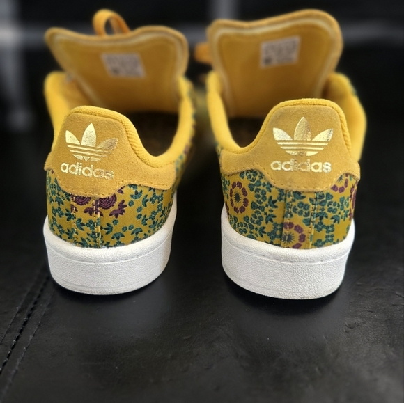 Adidas Yara Campus Floral Yellow Green Sneakers Mens 7.5 Womens 9.5 Rare - Picture 4 of 8